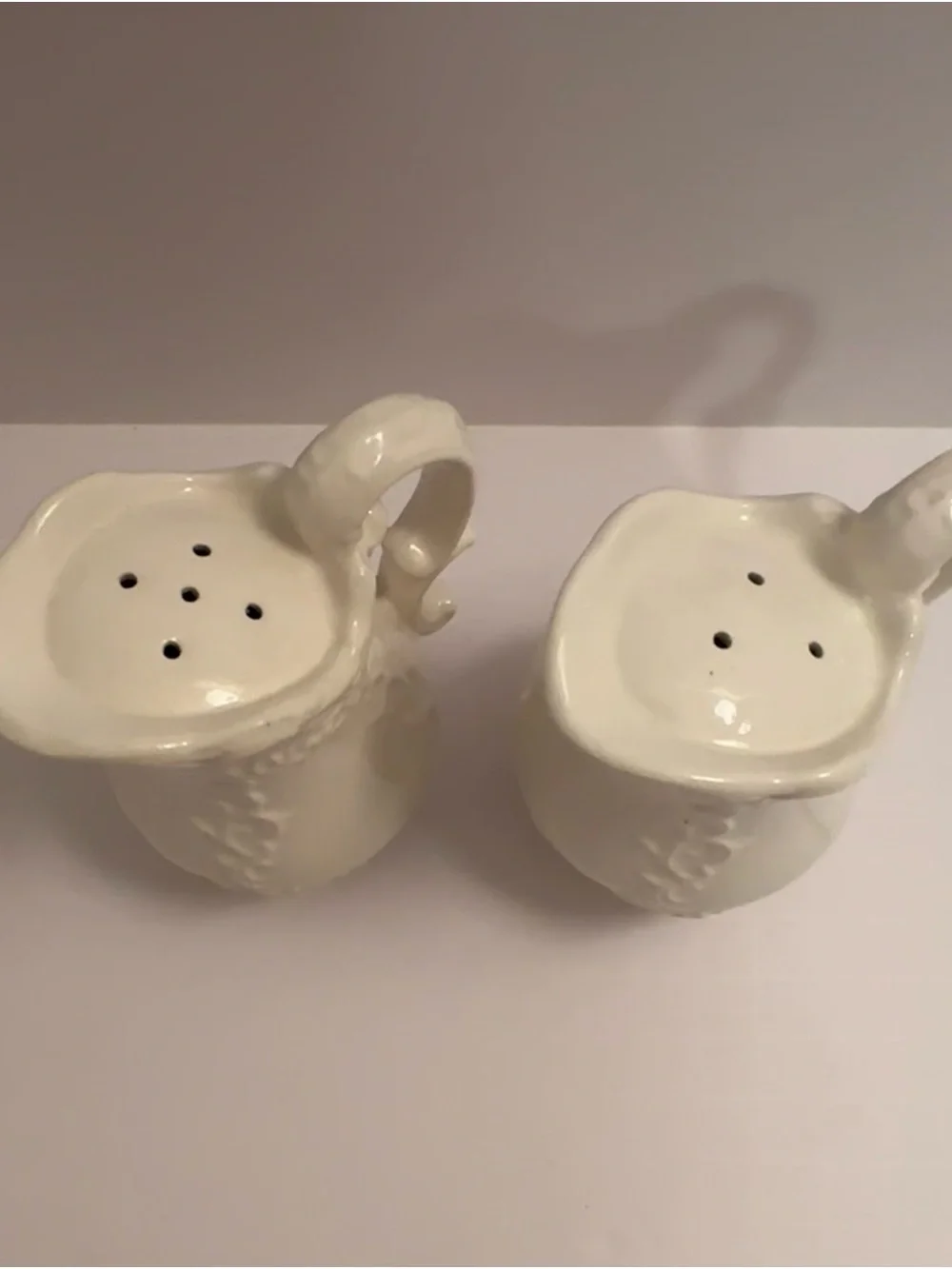 Provincial Napcoware Salt & Pepper Shakers C7353 Mini Pitcher White 1950s Japan